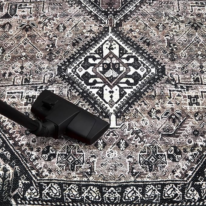 Keen Home Design 8x10 Rug - Machine Washable Area Rug with Non-Slip Backing, Ideal for Living Room, Dining Room, Bedroom - Vintage, Easy Clean, Durable, Low Pile Rug - (8' x 10')