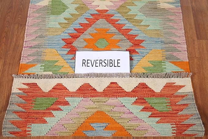 Rug Source Southwestern Collection, 10 Ft Runner Runner Rug, Hand Woven Multi-Colored Geometric Rug, Oriental 100% Wool Carpet for Foyer, Entryway and Hallway