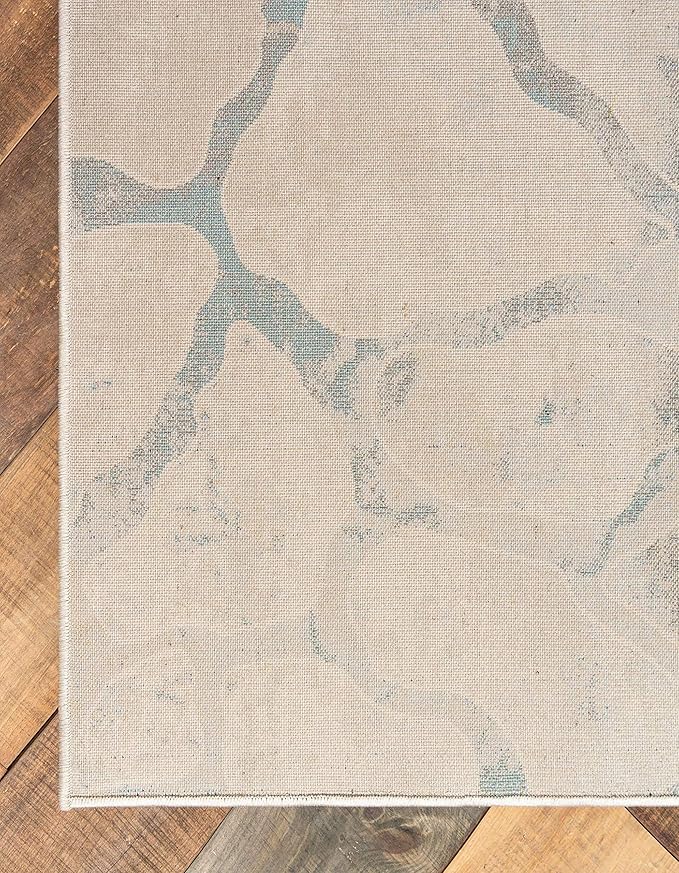 Unique Loom Mystic Collection Area Rug - Fitz Roy (5' 1" x 8' Rectangle, Navy Blue/ Beige)