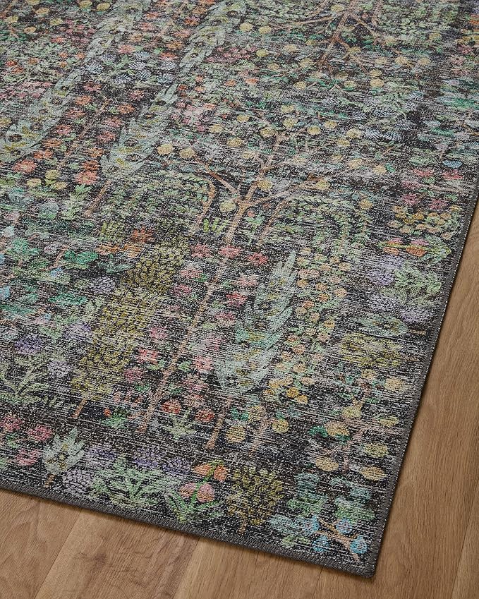 Loloi Rifle Paper Co. Maison Collection MAO-07 Charcoal 2'-6" x 9'-6", .19" Pile Height, Runner Rug