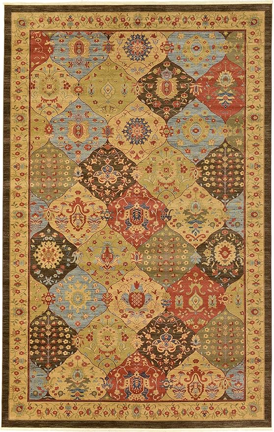 Unique Loom Edinburgh Collection Area Rug - Tulip (10' 6" x 16' 5" Rectangle Multi/Tan)