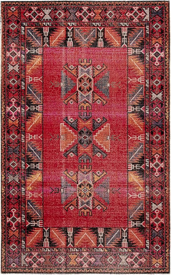 Jaipur Living Paloma POL19 Outdoor Tribal Red and Black Runner Rug (2'6"x8')
