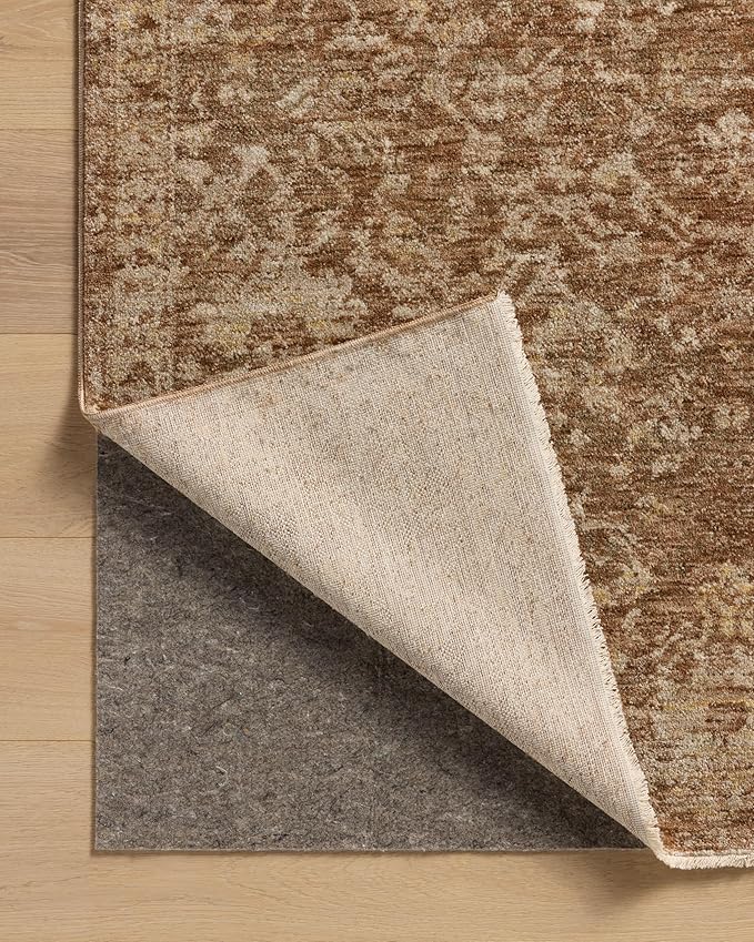Loloi Magnolia Home by Joanna Gaines Junie Collection JUE-01 Clay/Natural 5'-3" x 5'-3", .38" Pile Height, Round Area Rug