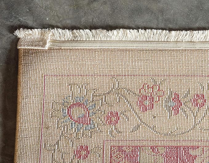 Unique Loom Edinburgh Collection Area Rug - Tulip (10' 6" x 16' 5" Rectangle Tan/Red)