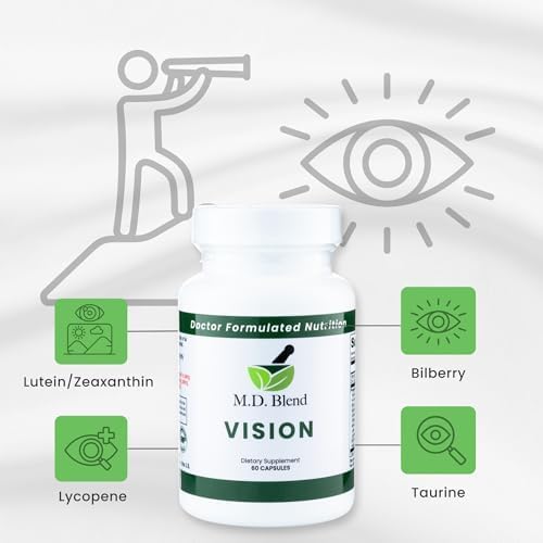Vision - Expert Formulated - Natural Robust Blend for Eye Wellness - with Lutein, Zeaxanthin, Astaxanthin, Zinc, Thiamine, Vitamins A & C - 30 Capsules (2 Pack)
