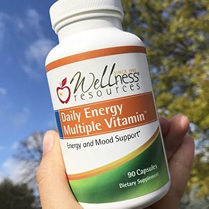 Wellness Resources Daily Energy Multiple Vitamin - 90 Capsules - Methylated Daily MTHFR Multivitamin Without Iron - Vitamin B12, Folate, & Bioavailable B Vitamins - Best Supplement for Energy & Mood