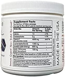 Sufficient-C High Dose Non-GMO Vitamin C - Lemon Peach Immune-Ade Drink Mix 250 Grams - Healthy Hydration Like Never Before (2 Pack)