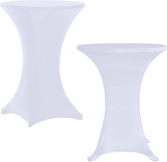 RELIANCER 2 Pack Cocktail Table Covers,36"x43" Fitted Spandex Tablecloth,Stretch Round Highboy Tables Cover,Elastic High Top Table Cloths for Outdoor Party,Wedding,Bar,Birthday,Banquet,Trade Show