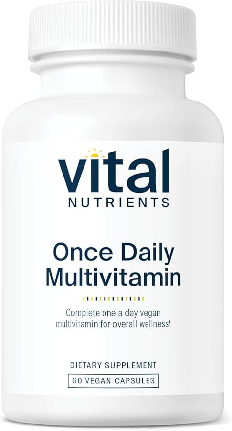 Vital Nutrients Once Daily Multivitamin | Vegan Multi for Women & Men | Allergen-Free | 19 Essential Vitamins + Antioxidants for Eye and Heart Health | Gluten, Dairy & Soy-Free | 60 Capsules