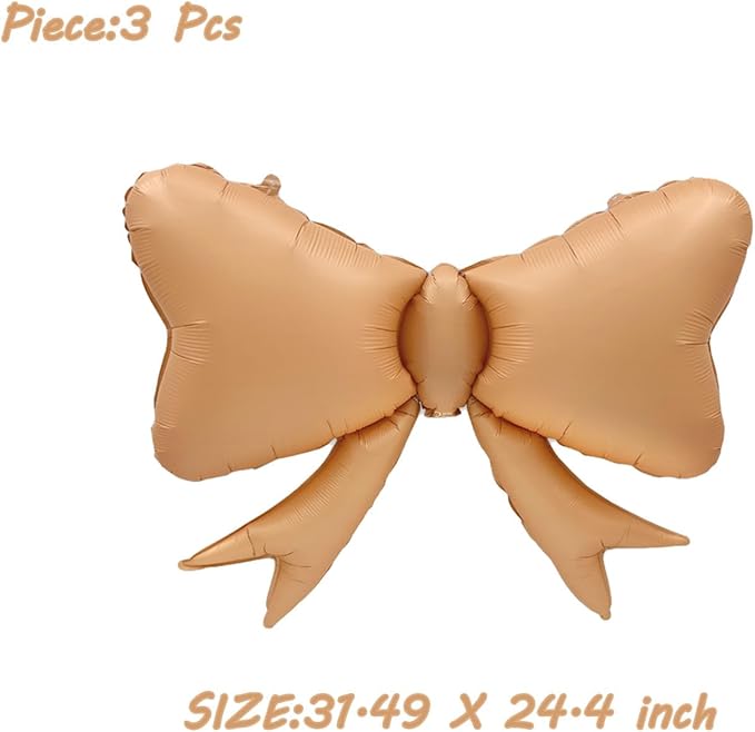 3 Pcs Bow Big Balloon Macaron Caramel Color Bow Theme Birthday Party Baby Shower Girl Party Decoration Suppli