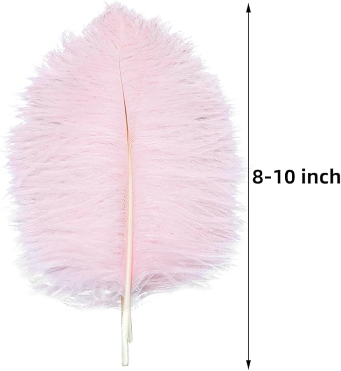 Ballinger Light Pink Ostrich Feathers - 24Pcs 8-10inch Feathers for Crafts,Party Centerpieces,Wedding and Home Decor
