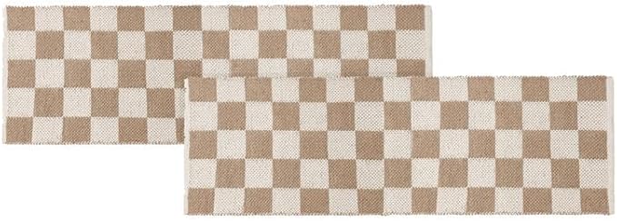 REDEARTH · Jute Cotton Area Rug - 2'x6' Rectangular Rug, Sustainable Handwoven, Non-Shedding, Soft & Durable – Reversible, Neutral Tones for Home Décor in Living Room, Dining Room, Bedroom, Set of 2