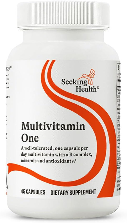 Seeking Health Multivitamin One, 1 a Day Multivitamin Supplement for Adults, Methyl B12 and Methylfolate, Vitamin A, Bioavailable Nutrients for Men and Women, Vegetarian (45 Capsules)