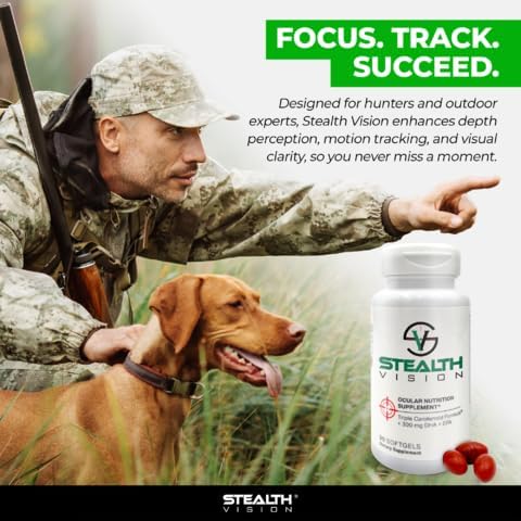 Stealth Vision Eye Vitamin, Eye Supplement with Lutein, Zeaxanthin, and Meso-Zeaxanthin, Non-GMO Eye Health Vitamins for Adults, Vision Essentials for Complete Eye Support (90 softgels)