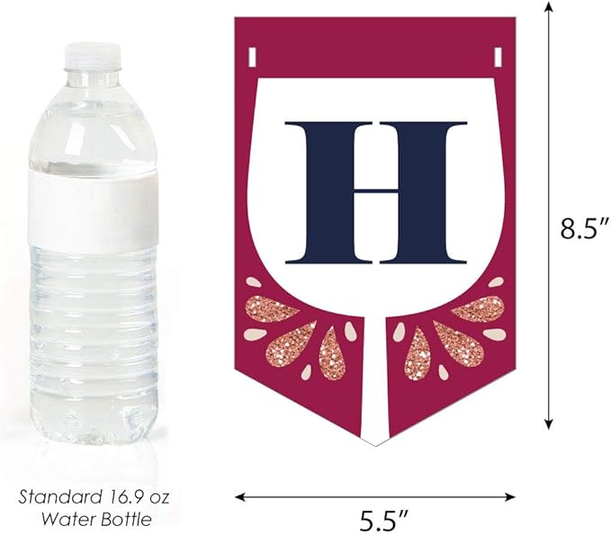 Big Dot of Happiness - But First, Wine - Wine Tasting Birthday Party Bunting Banner - Birthday Party Decorations - Happy Birthday