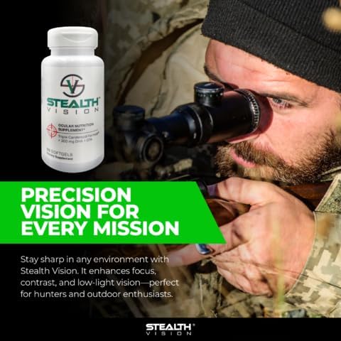 Stealth Vision Eye Vitamin, Eye Supplement with Lutein, Zeaxanthin, and Meso-Zeaxanthin, Non-GMO Eye Health Vitamins for Adults, Vision Essentials for Complete Eye Support (90 softgels)