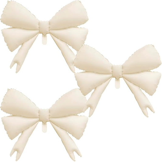 FBQ 3 Pcs White Giant Bow Balloons Bow Themed Baby Shower Wedding Birthday Party Supplies
