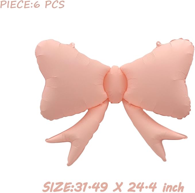 FBQ 6 Pcs Bow Big Balloon Macaron Foil Balloon Bow Themed Kids Party Wedding Party Decoration