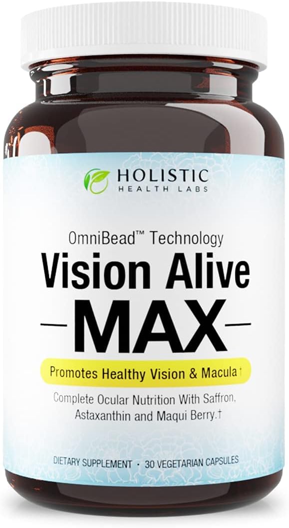 Vision Alive Max with 8 Natural Ingredients Lutemax® 2020, Bilberries, Blueberries, c3g from Black Currant, Maqui Berry, Saffron, and Astaxanthin (30 Count (Pack of 1))