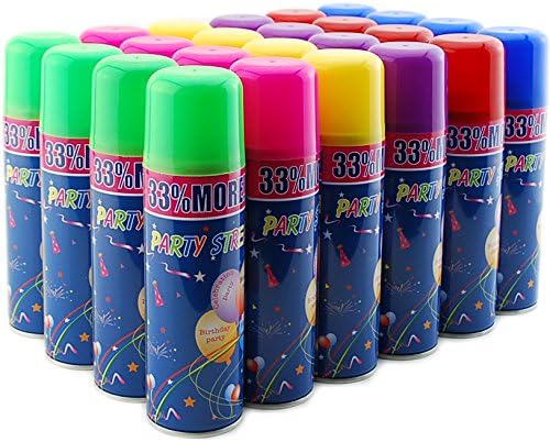 72 Pack of Party Streamer Spray String in a Can Children's Kid's Party Supplies, Perfect for Parties/Events