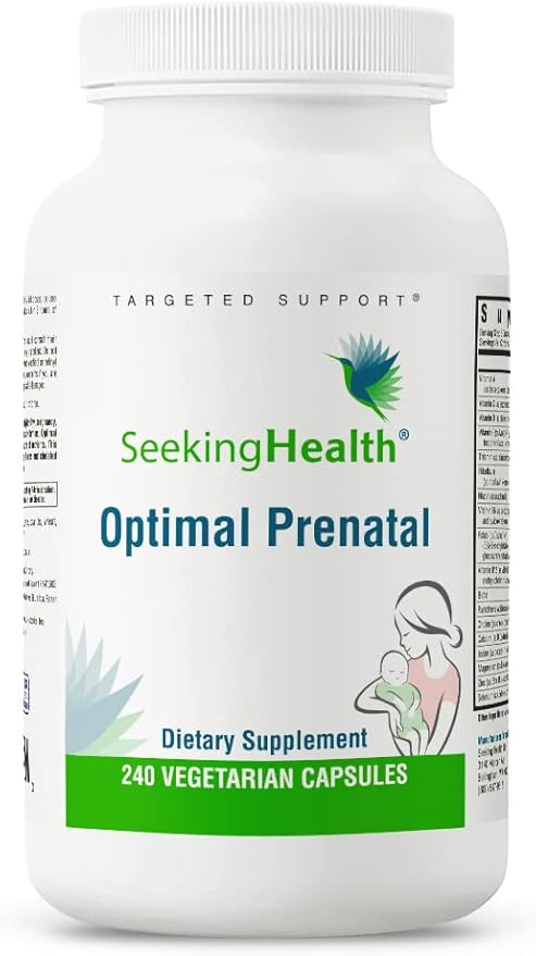 Seeking Health Optimal Prenatal, Women’s Vitamin with B12, Methylfolate, Choline, Methylation Support, Nutrients to Support Fertility, Pregnancy & Breastfeeding, Vegetarian Capsules (240 Capsules)