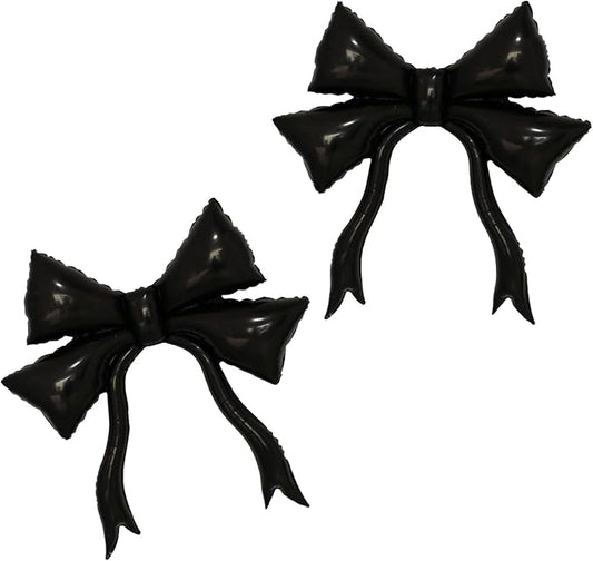 FBQ 2 Pcs Giant Black Bow Balloons Bow Birthday Themed Wedding Bachelorette Party Baby Shower Decorations Supplies