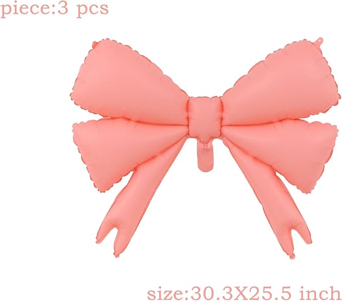 FBQ 3 Pieces Bow Foil Balloon Birthday Party Bow Theme Kids Party Baby Shower Wedding Party Decoration