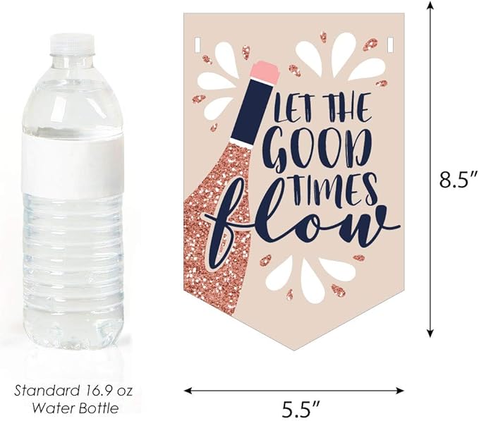 Big Dot of Happiness - But First, Wine - Wine Tasting Birthday Party Bunting Banner - Birthday Party Decorations - Happy Birthday