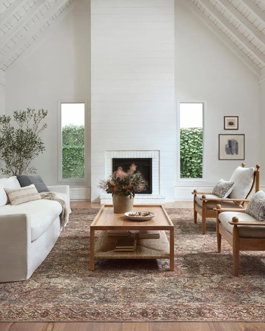 Loloi Amber Lewis Billie Collection BIL-04 Aqua/Rust 5'-0" x 7'-6", 0.19" Thick Area Rug