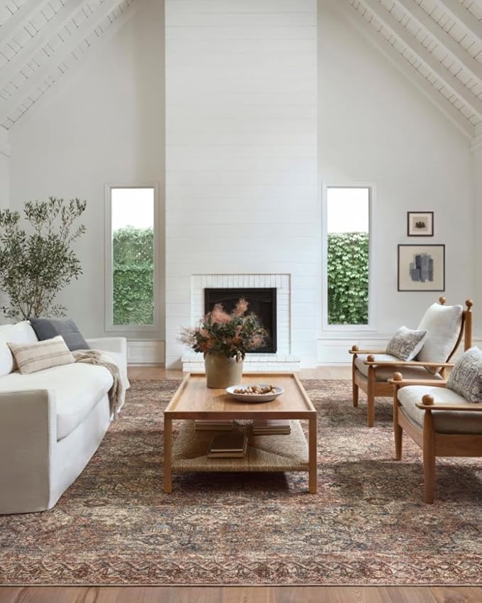 Loloi Amber Lewis Billie Collection BIL-04 Aqua/Rust 2'-6" x 12'-0", 0.19" Thick Runner Rug