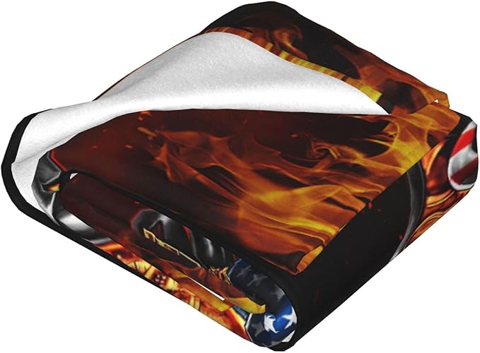 Firefighter Blanket, Fire Fighter Throw Blankets, Fireman Gifts for Men Firefighters Lover Women Boys Girls Adult Cozy Fleece Flannel Bedding Stuff Plush for Couch Sofa Bed Decor 80"X60"