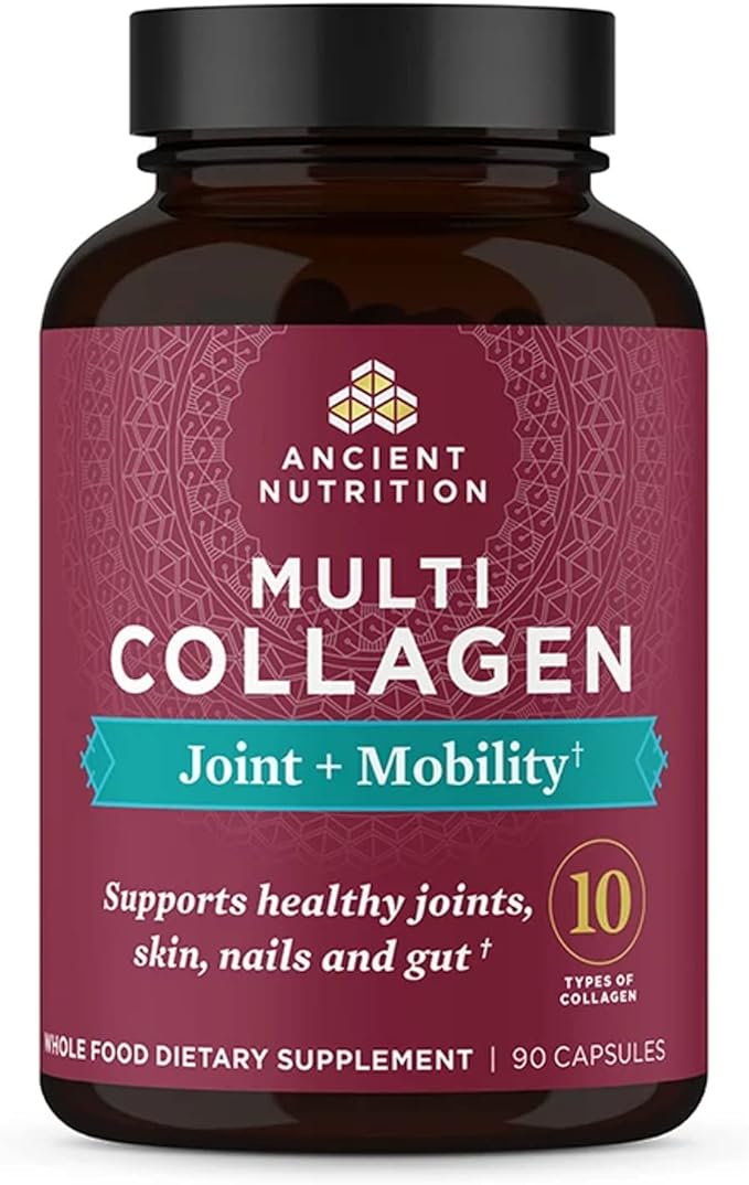 Ancient Nutrition Collagen Pills for Joint Support, Multi Collagen Capsules 90 Ct, Joint + Mobility, Supports Joints, Skin & Nails, Exercise Recovery, Paleo and Keto Friendly, Gluten Free