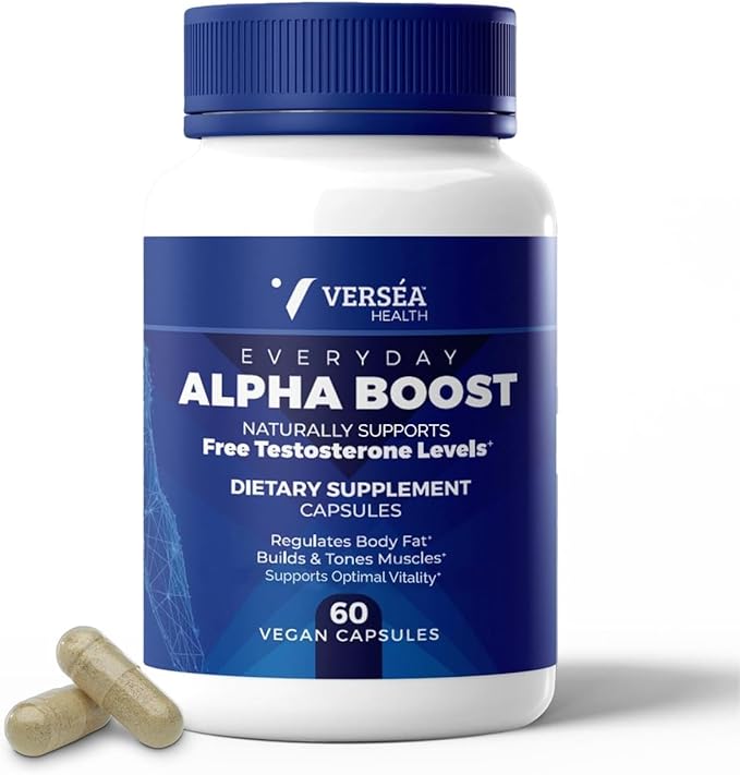 Alpha Boost – Natural Free Testosterone Support, Energy, Stamina, Endurance & Vitality for Men & Women, Multivitamin for Healthy Aging & Performance & Utilizes VESIsorb® (60 Ct)