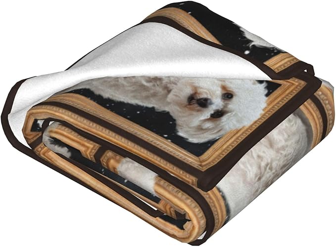 Bichon Frise Blanket Dog Throw Blanket Fleece Flannel Bedding Bichon Frise Stuff Gifts for Women Men Boys Girls Lover Adult Lover Plush for Couch Sofa Bed Decor 80"X60"