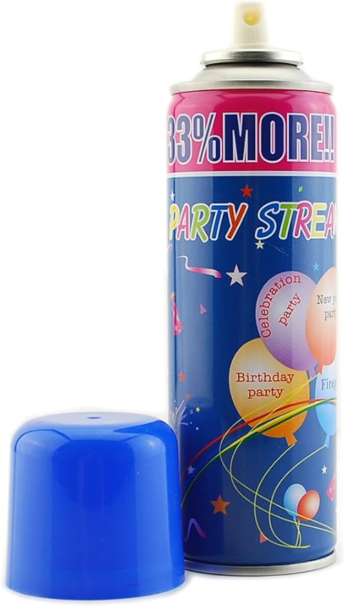 24 Pack of Party Streamer Spray String in a Can Children's Kid's Party Supplies, Perfect for Parties/Events