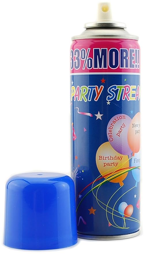 96 Pack of Party Streamer Spray String in a Can Children's Kid's Party Supplies, Perfect for Events