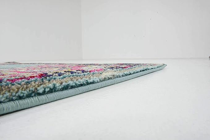 Unique Loom Medici Collection Floral Medallion Traditional Vintage Light Blue Area Rug (5' 0 x 8' 0)