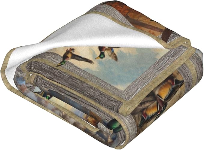 Duck Blanket Hunting Throw Blanket Cozy Fleece Flannel Bedding Duck Stuff Gifts for Women Men Boys Girls Lover Adults Lovers Plush for Couch Sofa Bed Decor 60"X50"