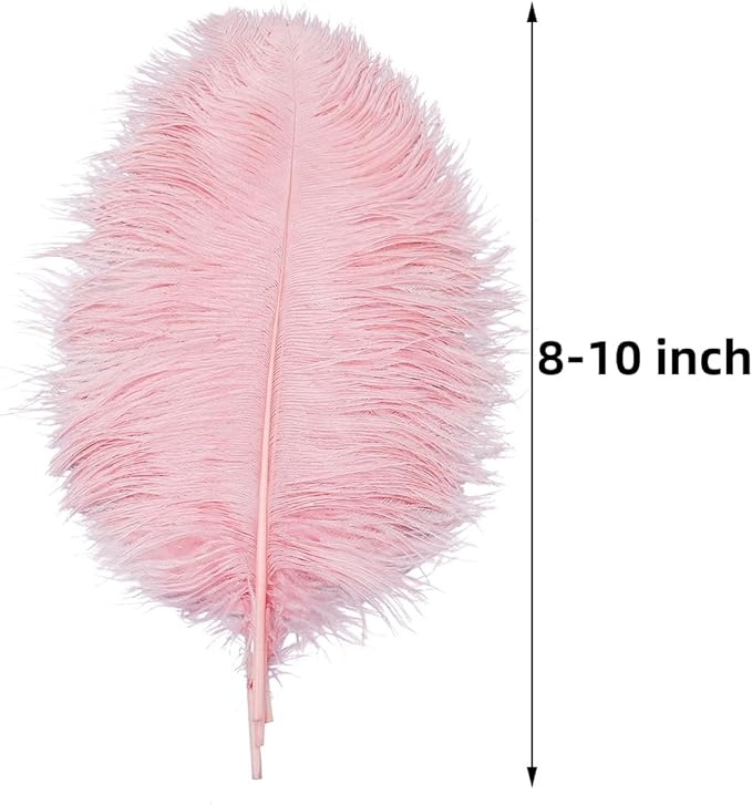 Ballinger Lotus Pink Ostrich Feathers - 24Pcs 8-10inch Feathers for Crafts,Party Centerpieces,Wedding and Home Decor