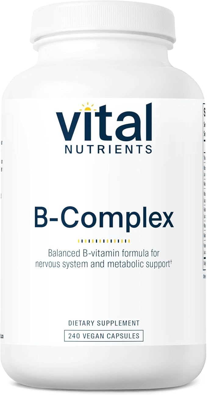 Vital Nutrients Vitamin B-Complex | Vegan High-Potency Methylated B Complex Vitamins | B Vitamins Support Energy Production, Metabolism, and Heart Health* | Gluten, Dairy, Soy Free | 240 Capsules