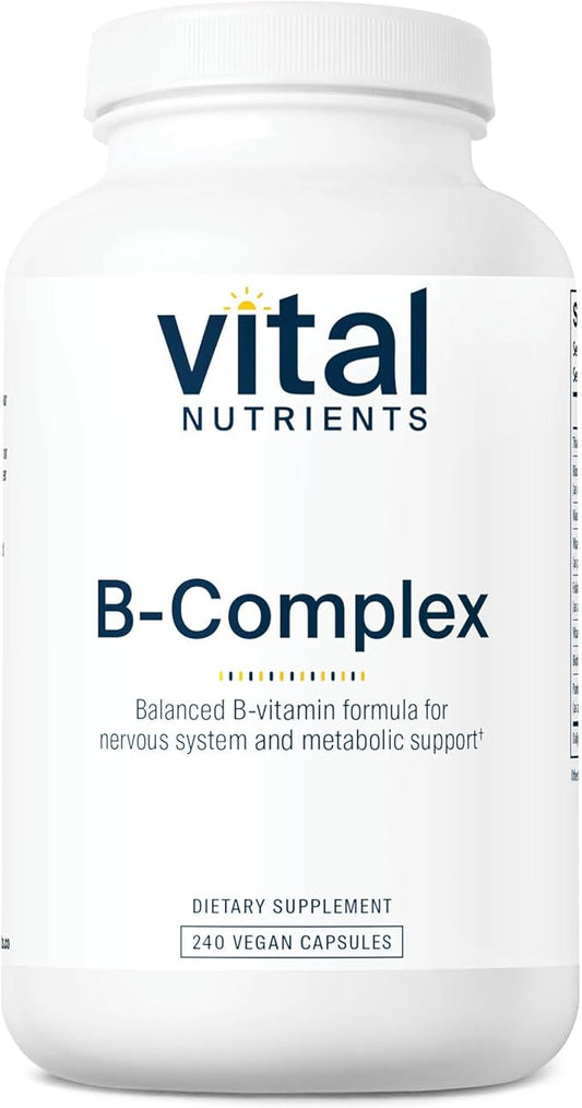 Vital Nutrients Vitamin B-Complex | Vegan High-Potency Methylated B Complex Vitamins | B Vitamins Support Energy Production, Metabolism, and Heart Health* | Gluten, Dairy, Soy Free | 240 Capsules