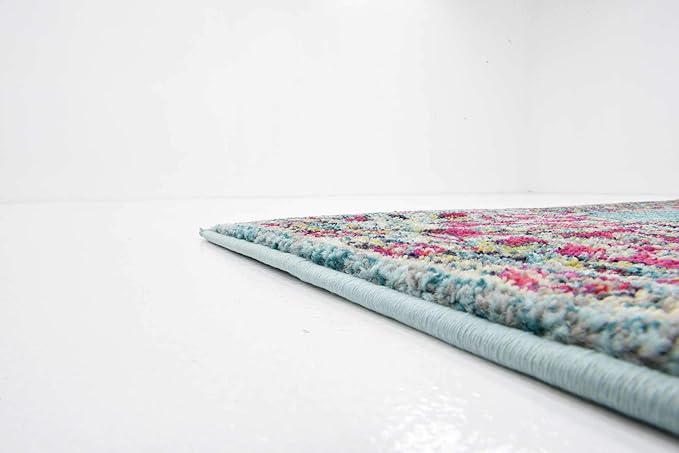 Unique Loom Medici Collection Floral Medallion Traditional Vintage Light Blue Area Rug (3' 3 x 5' 3)