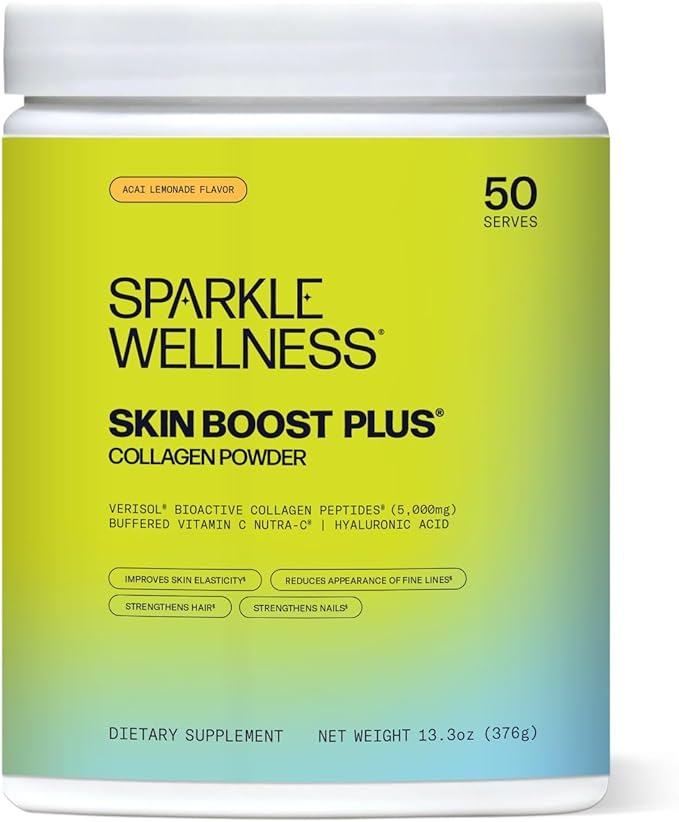 Skin Boost Plus (Acai Lemonade) [50-Serves] | Collagen Powder Supplement with VERISOL Bioactive Hydrolyzed Collagen Peptides, Vitamin C & Hyaluronic Acid to Improve Skin Elasticity