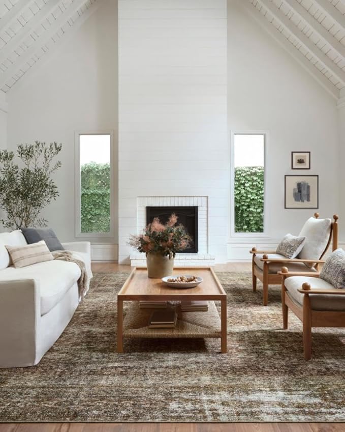 Loloi Amber Lewis Billie Collection, Tobacco & Rust 10'-0" x 14'-0" Area Rug Antique & Distressed Accent Rugs for Living Room, Bedroom, Entryway & Hallway, No Shed High Traffic Area Home Decor Rug