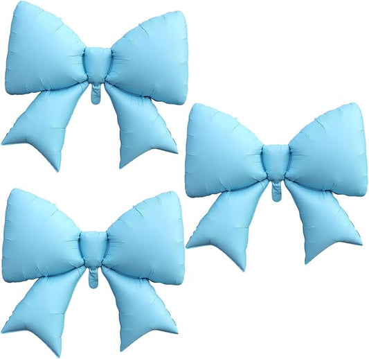 FBQ 3 Pcs Giant Blue Bow Balloons Foil Balloon Bow Theme Wedding Party Girl Birthday Celebration Decoration Supplies