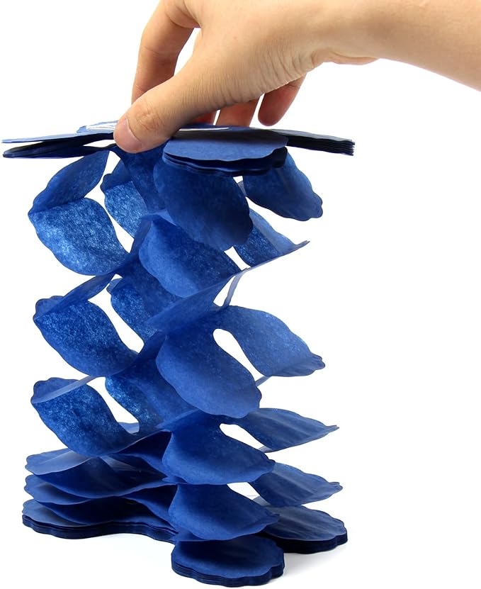 Navy-Blue White-Silver Party-Decorations Streamers Garland - 12pcs Royal Graduation 2025 4-Leaf Clover Paper Streamer Men Boy Birthday Wedding Bridal Shower Flower Banners Fathers Day Decor Ouruola