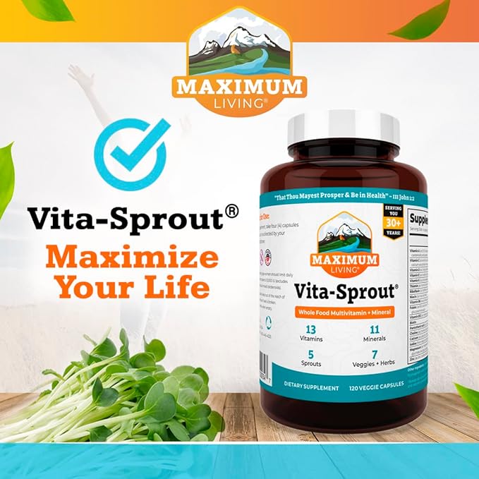 Vita-Sprout Whole-Food Multivitamin & Phytonutrient Blend - 120 Capsules