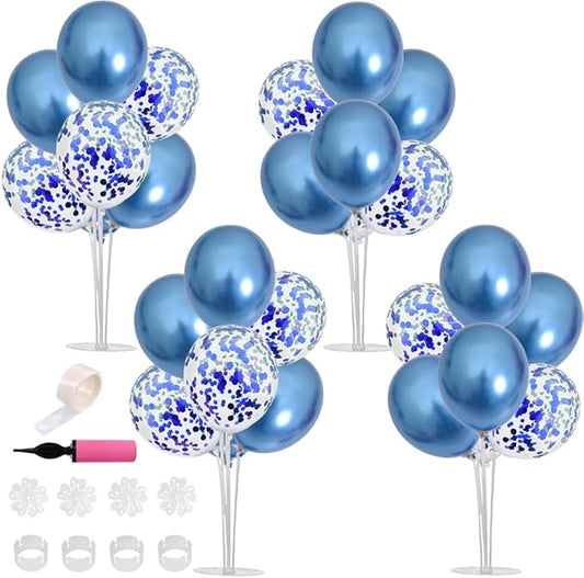 TONIFUL Blue Balloon Stand Centerpiece Table Decoration for Blue Party Decorations,Father's Day,Birthday Decorations,Men's Birthday,Balloon Arch Stand Class of 2025 Graduation (4 set)