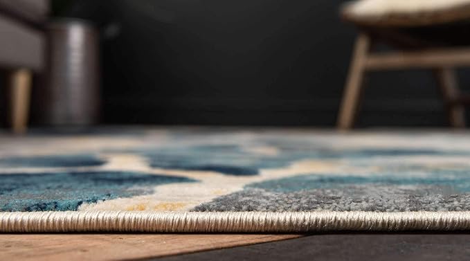 Unique Loom Mystic Collection Area Rug - Fitz Roy (5' 1" x 8' Rectangle, Navy Blue/ Beige)