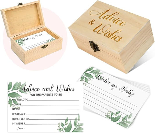 50Pcs Baby Shower Advice Cards with Advice and Wishes Box for New Parents Baby Shower Game Activities Ideas for Guests Baby Decorations for Baby Shower